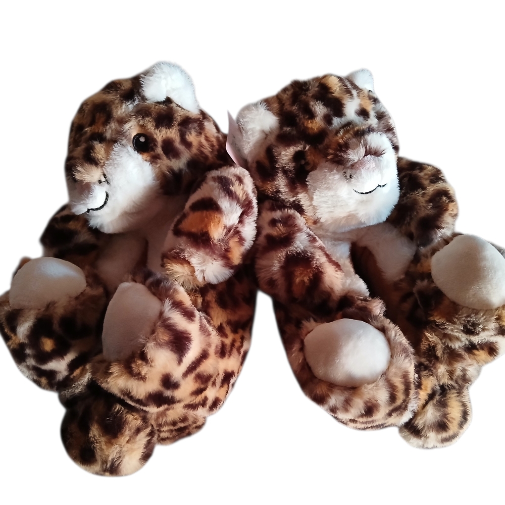 Leopard Plush Women's Slippers Cheetah Print Cozy Slippers